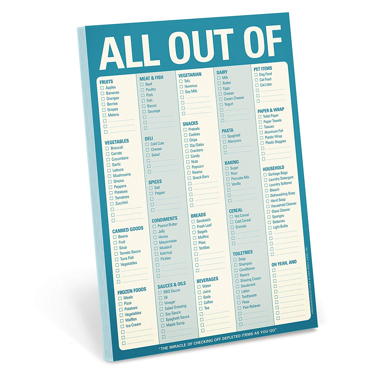 Knock Knock All Out Of Grocery Shopping List Pad